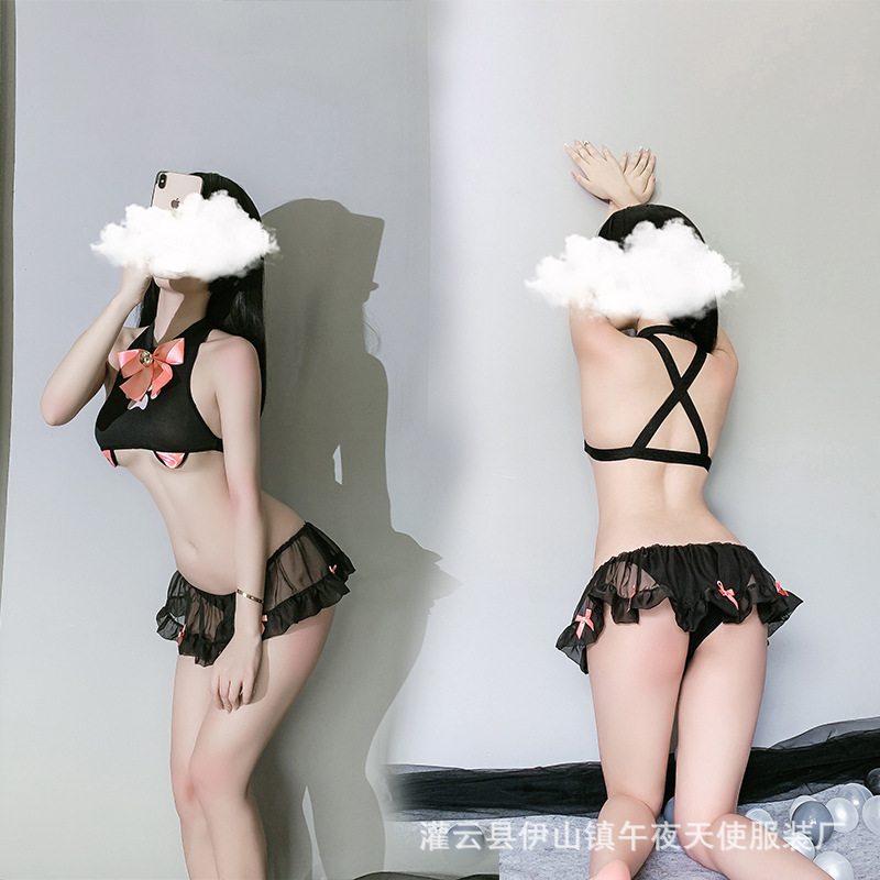 Meili Kou Sexy Lingerie Uniform Temptation Three-Point One-Piece Mesh Cat Girl Role-Playing Female 1354