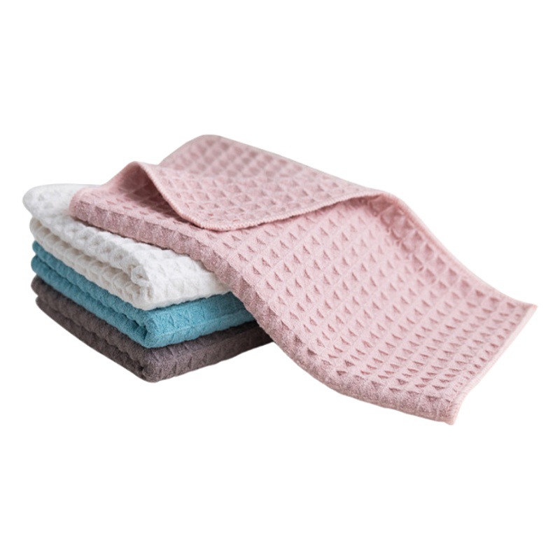 Microfiber four-color suit waffle small square towel household face washing towel car washing towel