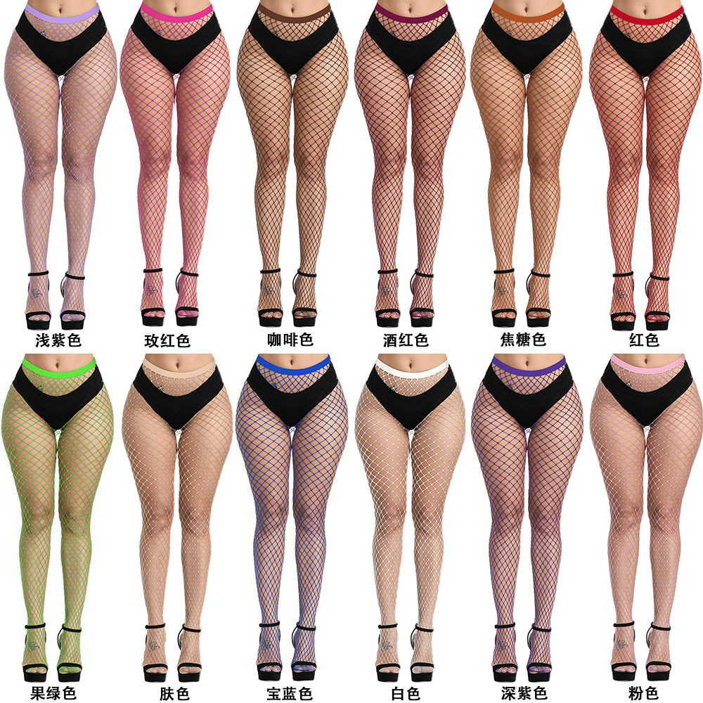 Picture of Toe Encrypted Mesh Pantyhose Internet Celebrity Trendy Socks Ripped Jeans Small Mesh Mid Mesh Super Elastic Large Mesh Fishnet Stockings Pantyhose