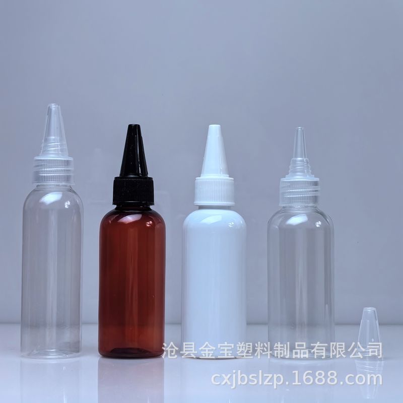 Spot 60ml Pointed Bottle PET Transparent Pointed Cap Plastic Bottle Squeezed Ink Bottle Painted Pigment Bottled