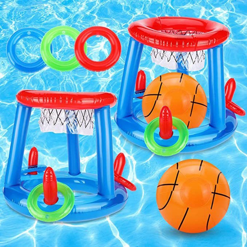 Cross-border Spot Water Inflatable Basketball Rack Rings Swimming Pool Interactive Shooting Toys Outdoor Inflatable Water Play Toys