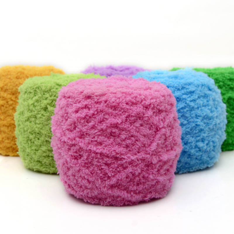 Coral fleece wool 3 strands towel line scarf line thick baby baby line half velvet wool wholesale weaving