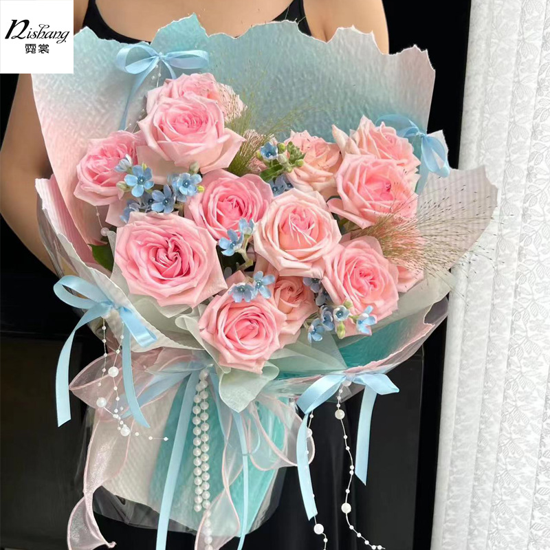 Gradient Stone Paper Texture Embossed Fenghua Paper Waterproof Flower Wrapping Paper DIY Art Paper Flower Wrapping Paper