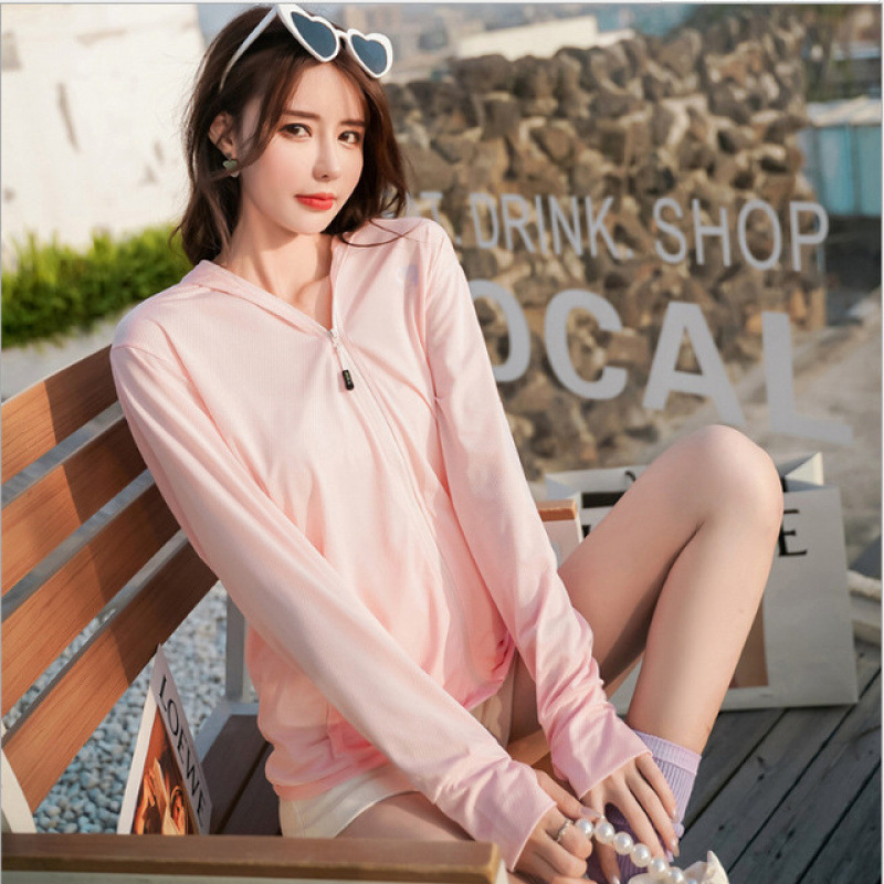 Picture of Ice Silk Sun Protection Clothing Women's Summer Thin UV Protection All-match Sun Protection Clothing Loose Sports Outdoor Hooded Coat Women
