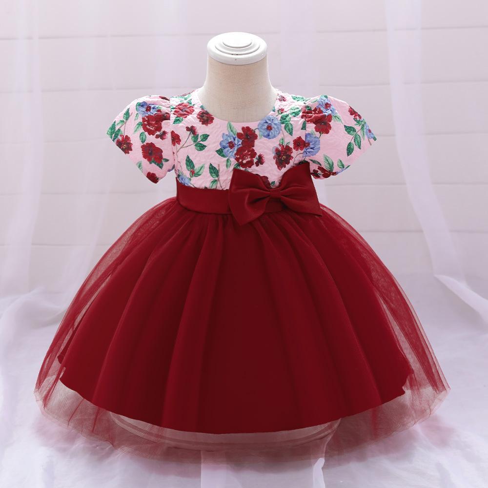 Picture of Amazon Cross-border Baby Dress Baby One-year-old Stitching Mesh Wedding Dress Girls Banquet Party Evening Dress