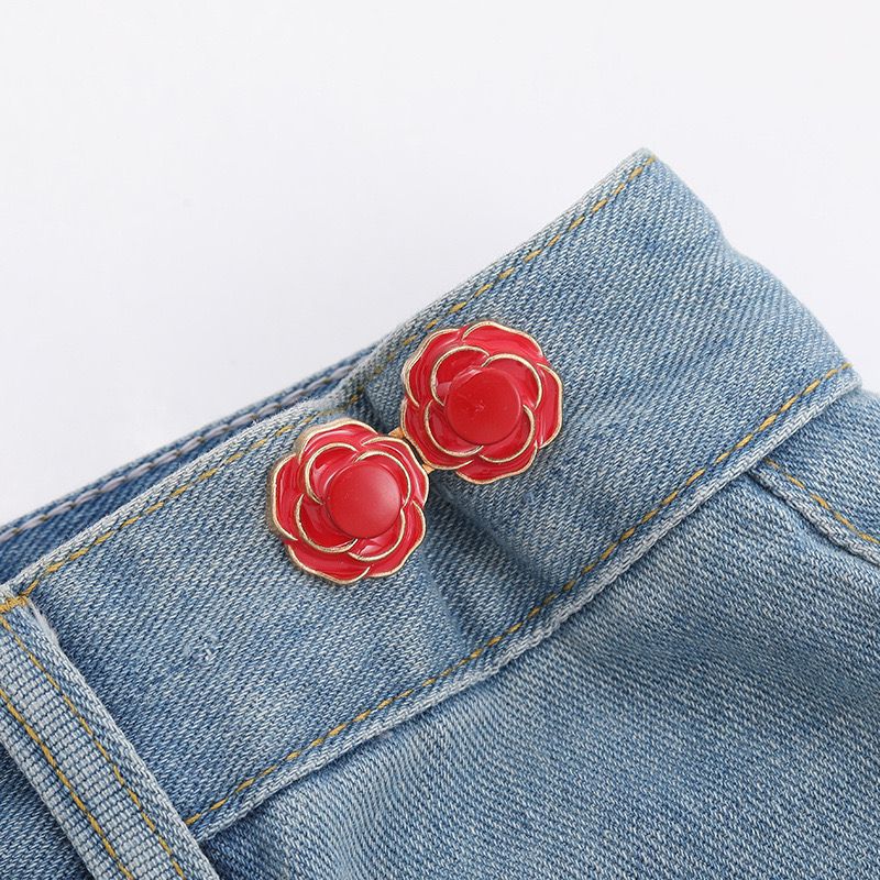 Picture of Chinese Knot Waist Buckle Pair Buckle Flat Bottom Removable Nail-free Seam-free Button Girl's Trouser Skirt Waist Size Change Artifact