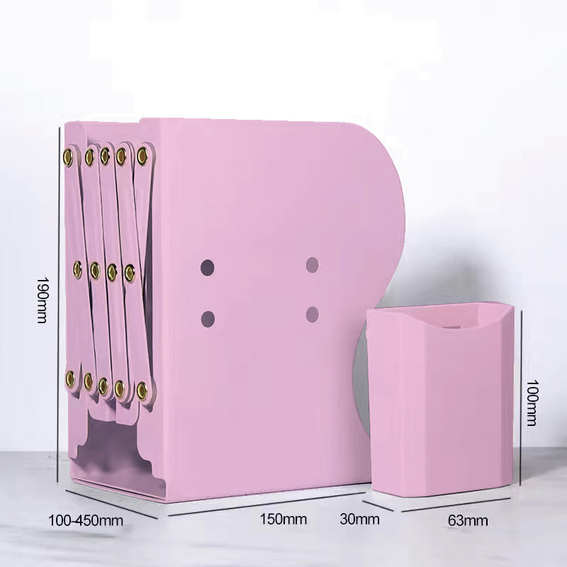 Picture of Bookshelf large capacity thickened simple fixed Book student desk storage rack with pen holder retractable book stand batch