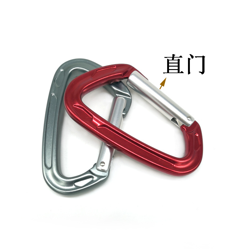 Picture of D-type automatic main lock 25KN aviation aluminum alloy D-type mountaineering buckle outdoor mountaineering automatic buckle rock climbing quick hanging hand lock