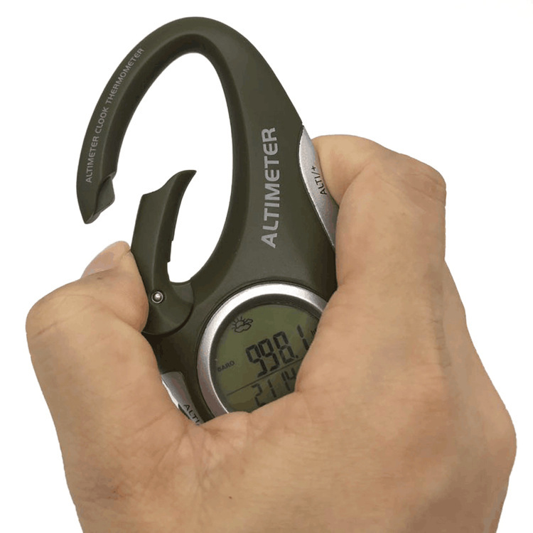 Picture of Barometer fishing altimeter carabiner altitude meter handheld barometer altitude meter temperature