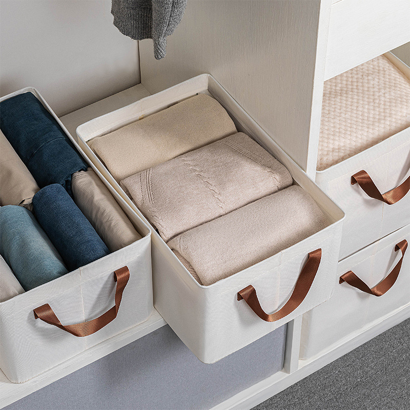 Picture of Storage box household clothes and pants storage box basket fabric wardrobe clothes folding organizer special box storage box