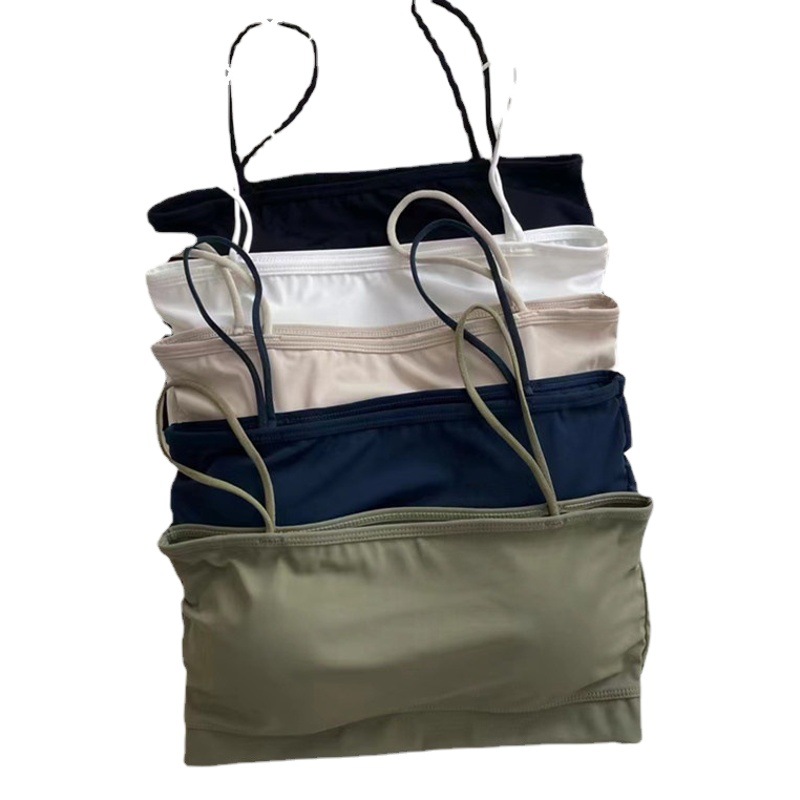 New Beauty Back Bra One-piece Tube Top Small Vest Women's Summer Ice Silk Seamless Underwear Short Sling Base Shirt