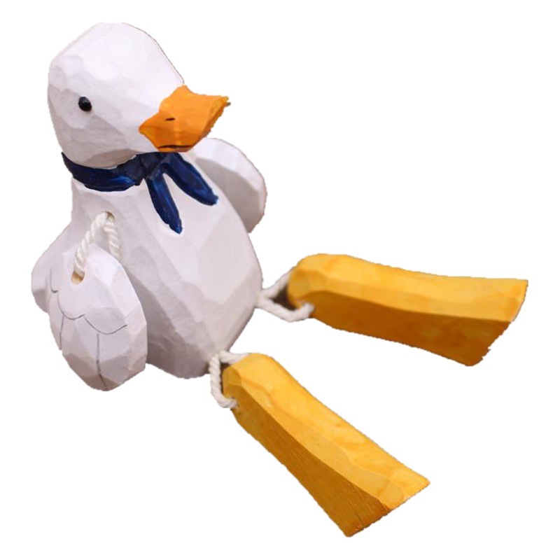 Aoki Fan Handmade Log Carving Hanging Feet Duck Ornaments Notes Clip Creative Home Accessories Living Room Carving Ornaments