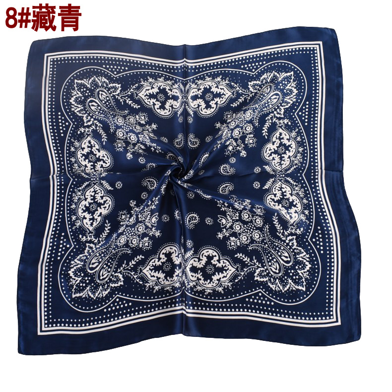 Picture of Europe and the United States hot sale vintage paisley small cashew flower 70*70 satin square scarf ladies small scarf wholesale