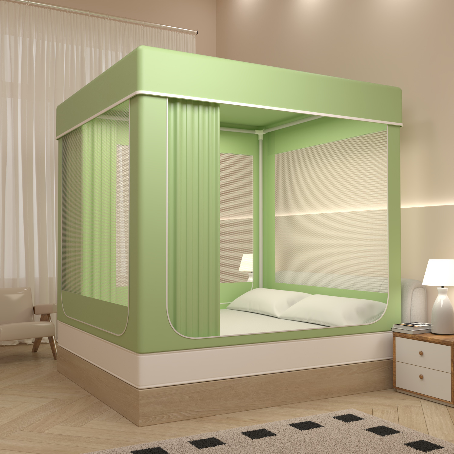 Picture of New Bed Mantle Mosquito Net Full Shading Ins Style Princess Style Bedroom Fully Enclosed Simple Single Double Household