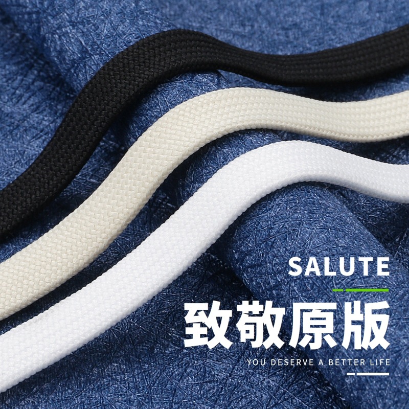 Shoelaces Canvas Shoelaces Single Double Layer Cotton Black White Flat Thick White Shoes Sneakers Shoelaces