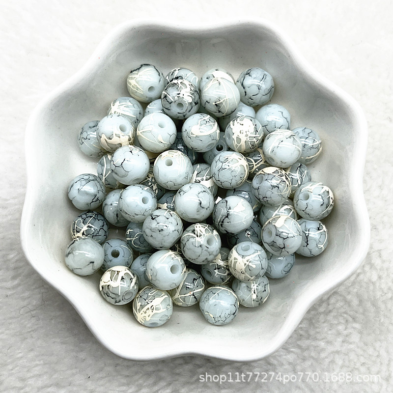 Picture of In stock two-color round beads glass beads loose beads handmade diy bracelet accessories wholesale necklace jewelry beaded material