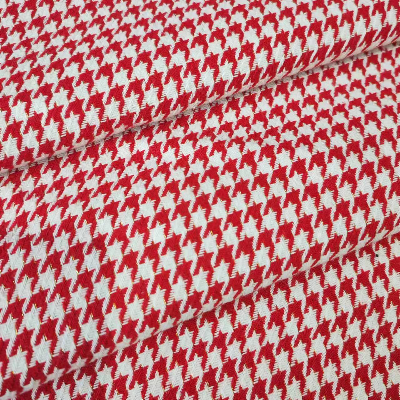 Picture of Shaoxing factory spot gold thread houndstooth fashion shoes and hats bags crafts woolen houndstooth wool fabric