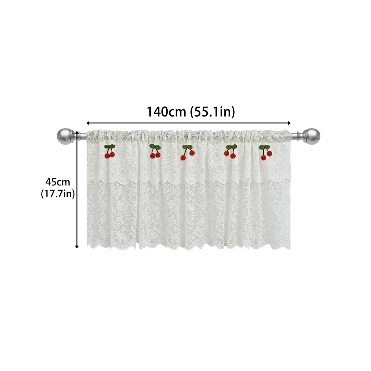 Picture of Cross-border New Floral French German Curtain Lace Curtain Short Curtain Kitchen Bay Window Curtain Partition Curtain Window Screen SHEIN