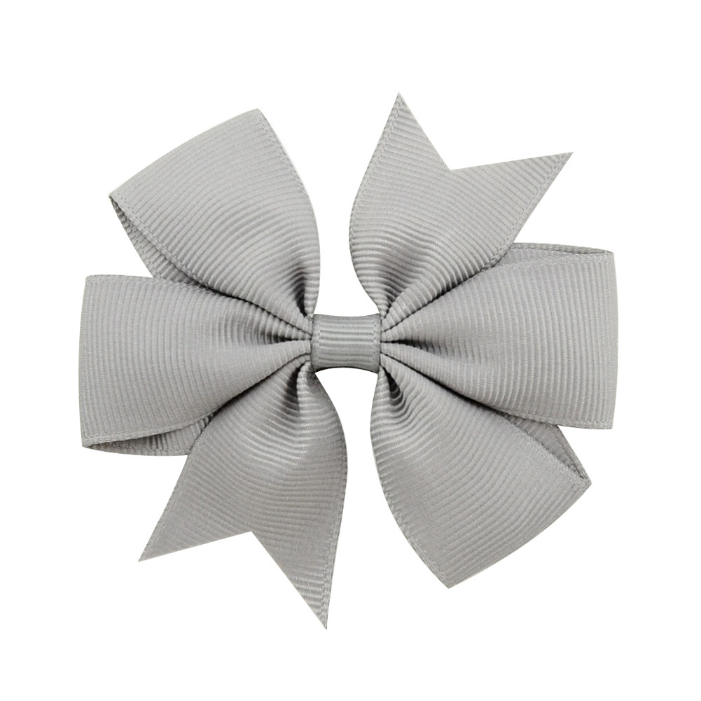 Picture of 53 Colors Amazon Hot Selling Six-Ear Pure Color Ribbed Fishtail Bow Hairpin Hair Accessories Kidsren's Headwear 564