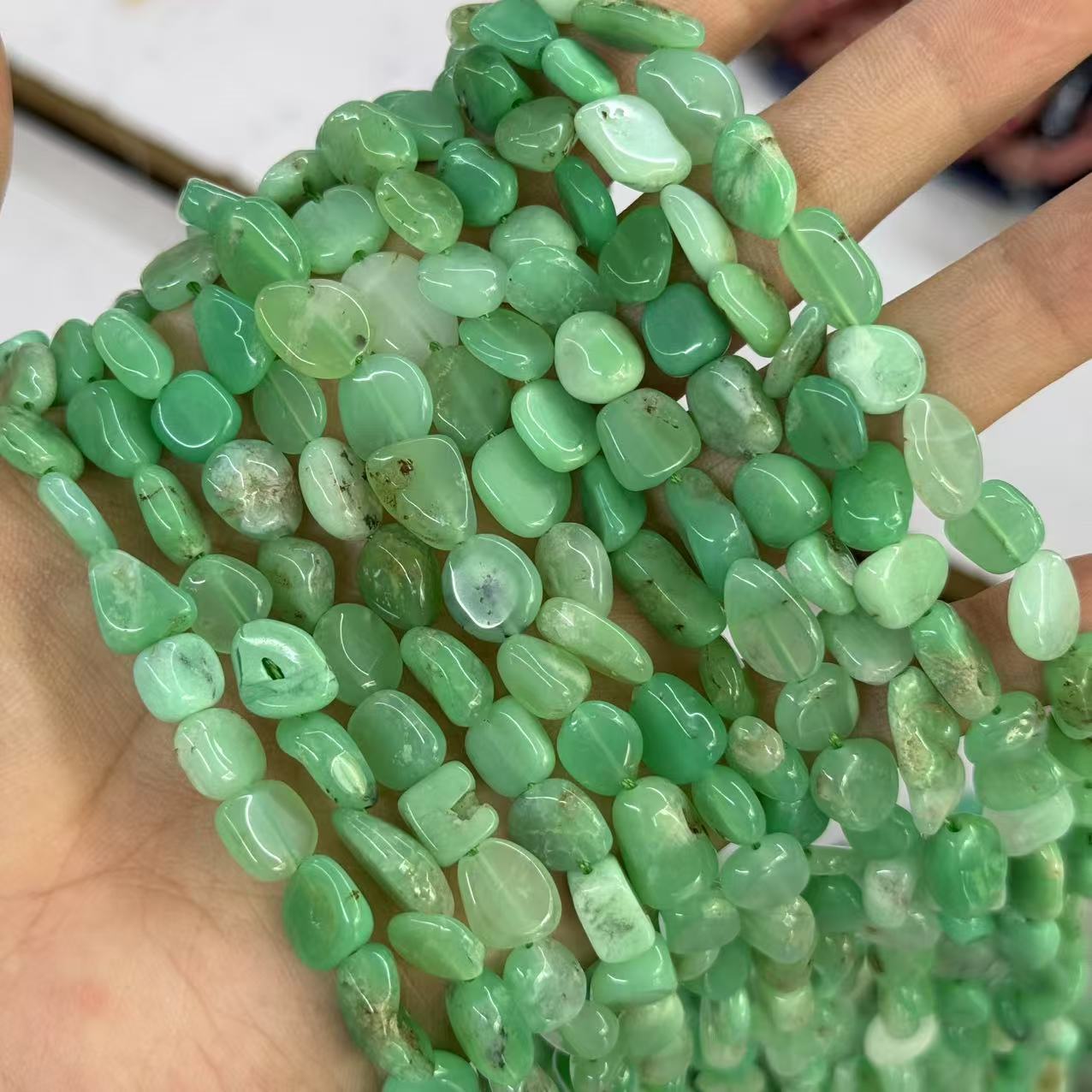 Picture of 8*10mm natural raw stone with loose beads semi-finished beads manufacturers spot wholesale jewelry accessories cross-border foreign trade