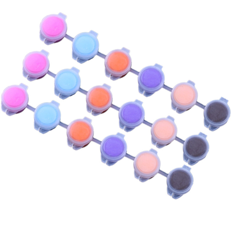 Picture of 3ml 6-piece 12-color acrylic plastic box plastic brush acrylic paint set gypsum watercolor painting