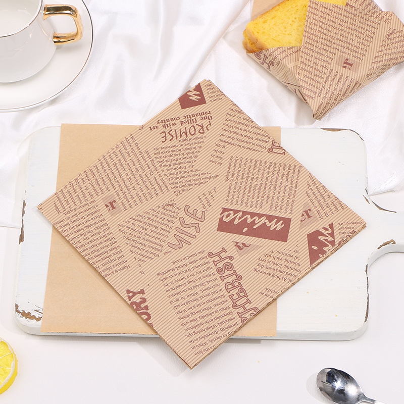 Picture of Square 18cm Coated Oil-proof Paper Hamburger Box Cushion Paper Lunch Cake Oil-proof Paper Sandwich Wrapping Paper