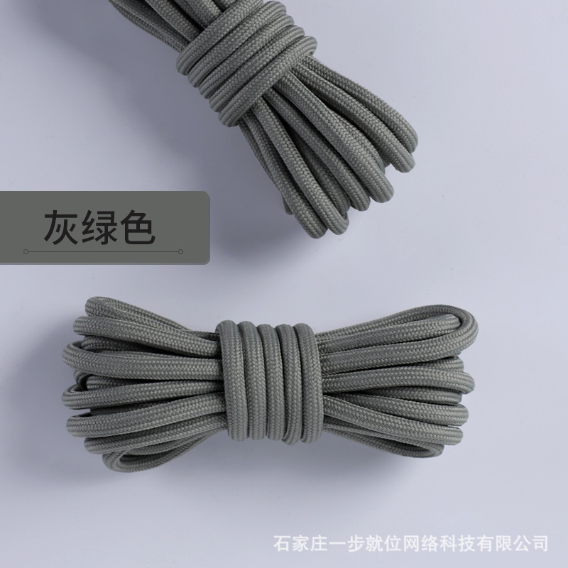 Picture of Wild elephant wholesale coconut shoelace outdoor hiking boots sports basketball shoes black and white color bold round shoelace rope a pair