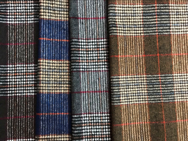 Woolen Brushed Plaid Fabric Clothing Luggage Shoes and Hats Fabric