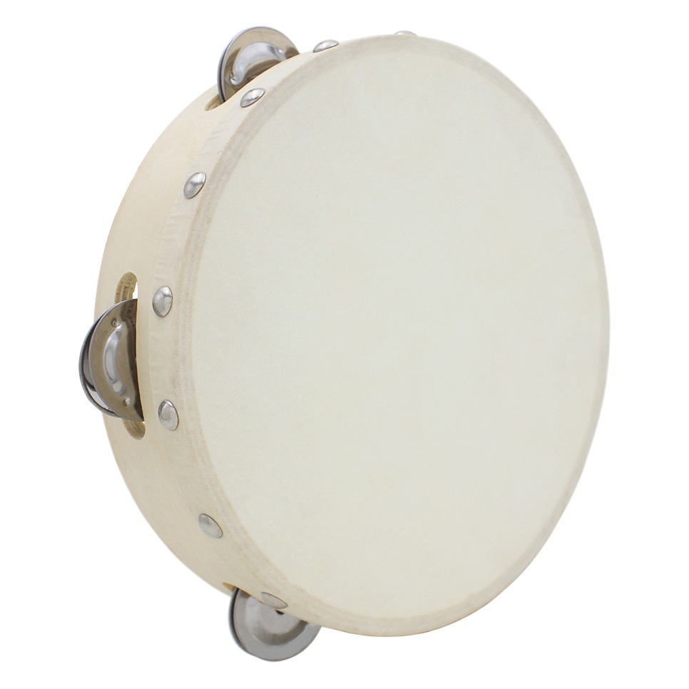 Wholesale 8 inch hand-cranked tambourine Orff percussion wooden tambourine children dance teaching aids hand-clapped drum instrument