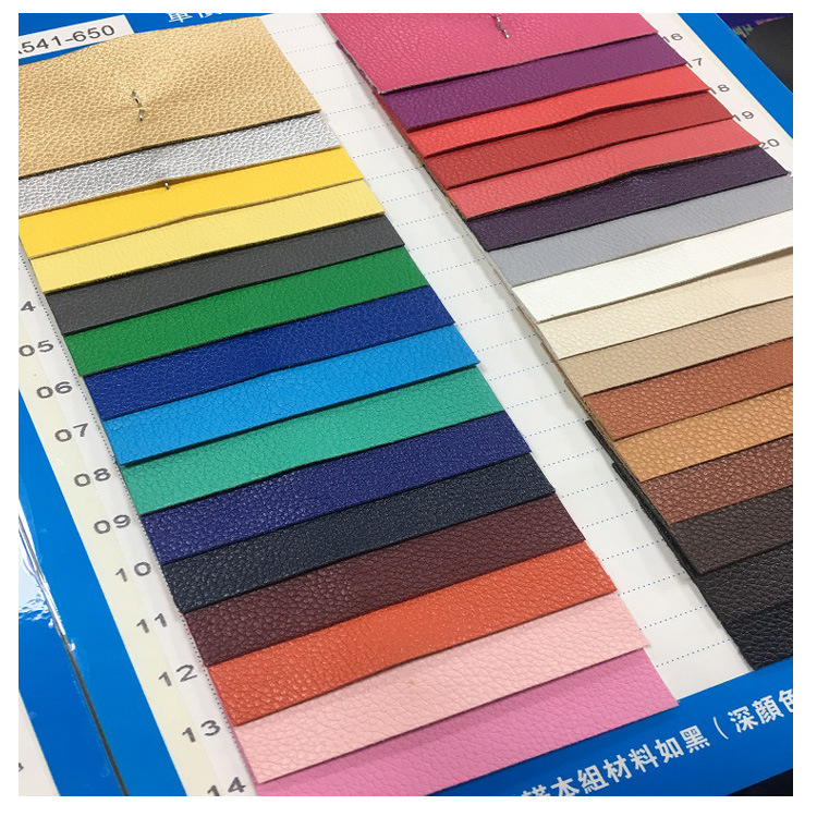 Eco-friendly embossed imitation leather bottom same color same bottom pu Australia small litchi grain leather fabric printed Automotive Artificial Leather