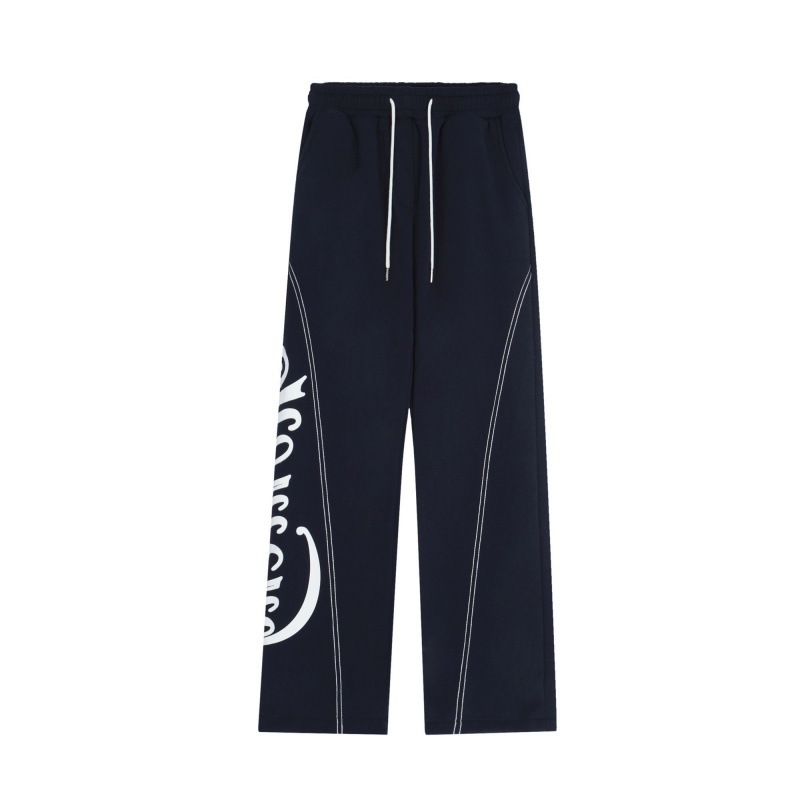 Picture of 150.00kg Spring American Retro High Street Alphabet Pants Women's European and American plus size Straight Casual Sports Pants High Street Tide
