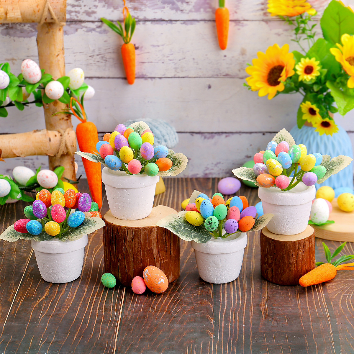 Cross-border Easter 12cm egg pot creative spot egg flower pot outdoor garden Easter decorations in stock