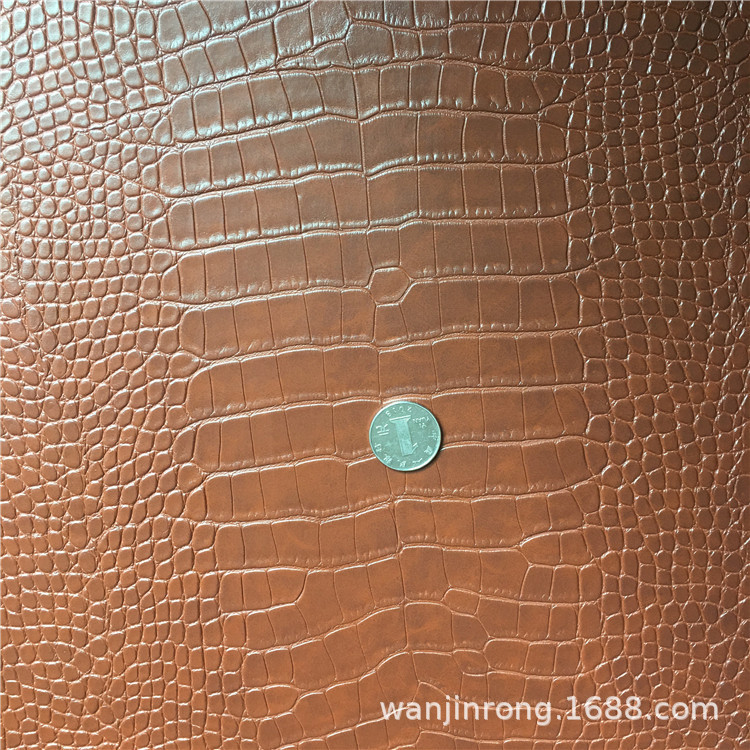 Thick Leather 1.8MM Suede Base Crocodile Pattern Imitation Leather PVC Markham Faux Leather Bag Furniture Fabric