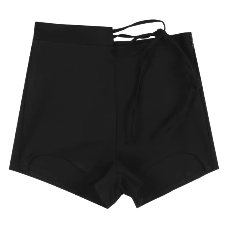 Hot Girls High Waist Strap Casual Shorts Women's Summer Black Hot Pants Design Sense Small Straight Slim Pants