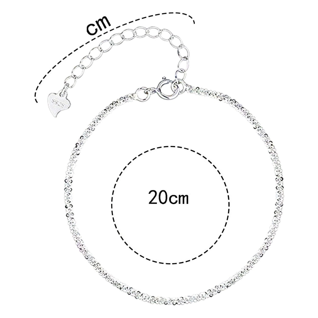 Picture of Gyssophila cauliflower anklet female ins simple sterling silver s925 new sparkling foot ornaments plain chain jewelry wholesale