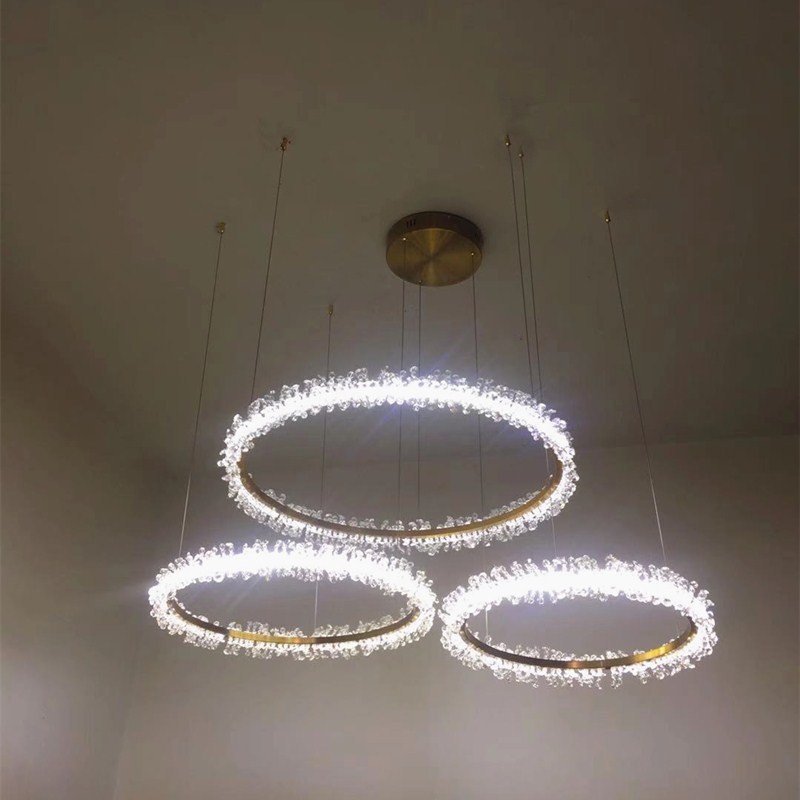 Picture of Crystal Chandelier Living Room Main Light High-End Accessible Luxury Simple Modern Ring Restaurant Lighting Zhongshan Chandelier