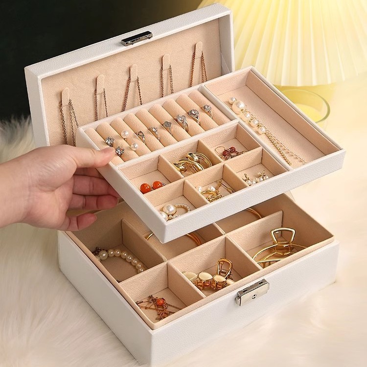 Storage box high-end super-large capacity bracelet earrings earrings earrings necklace ring jewelry finishing box jewelry box