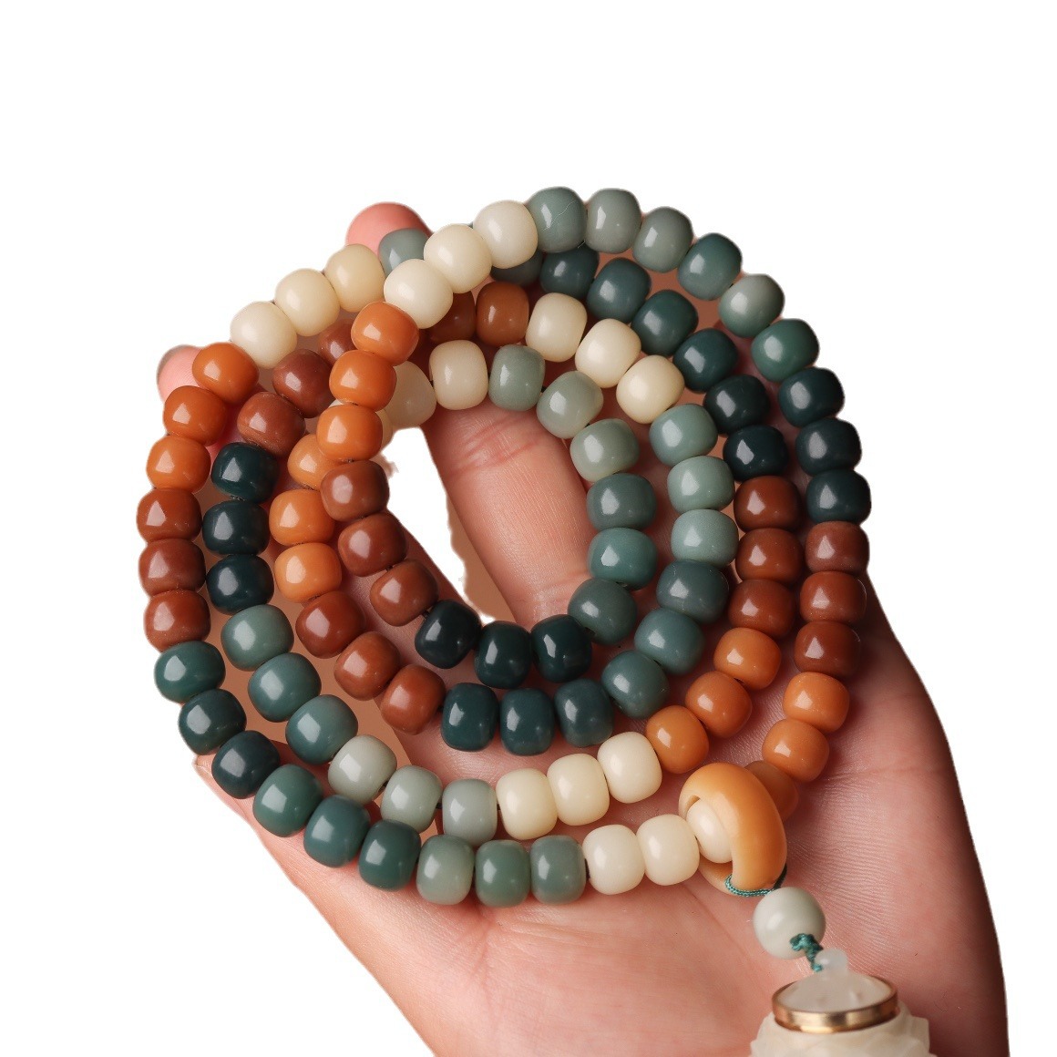 Picture of Dunhuang wentian Gradient White Jade Bodhi Root Bracelet Bracelet DIY Lotus Sachet Pendant Running Ring Holding Buddha Beads