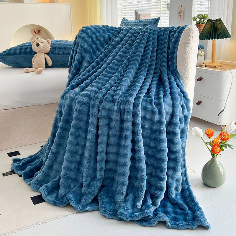 Picture of Ins Style Blanket Class A New Style Curled Bubble Velvet Casual Nap Blanket Thickened Blanket Sofa Cover Blanket Universal for All Seasons