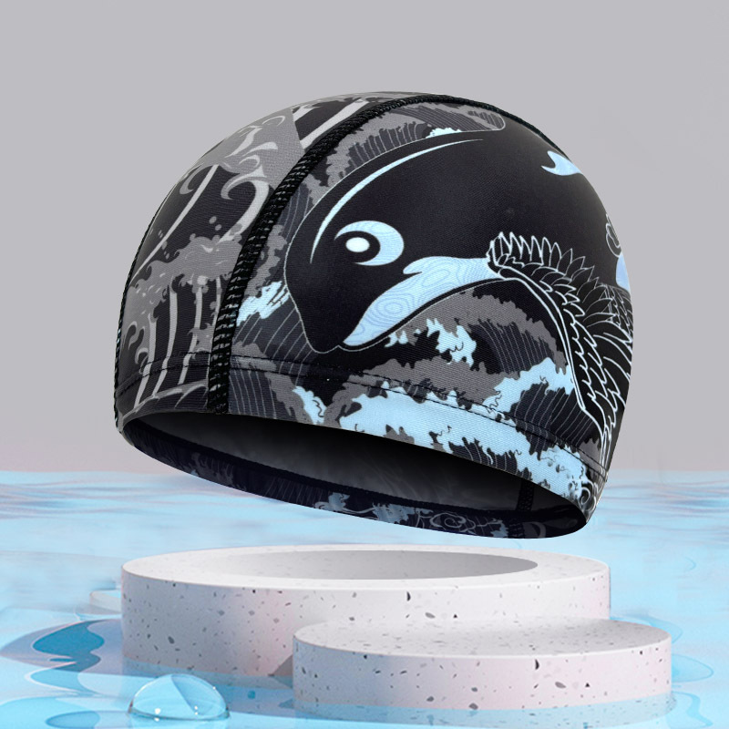Picture of Adult color solid color swimming cap unisex cloth swimming cap three needle five thread nylon swimming cap manufacturers wholesale