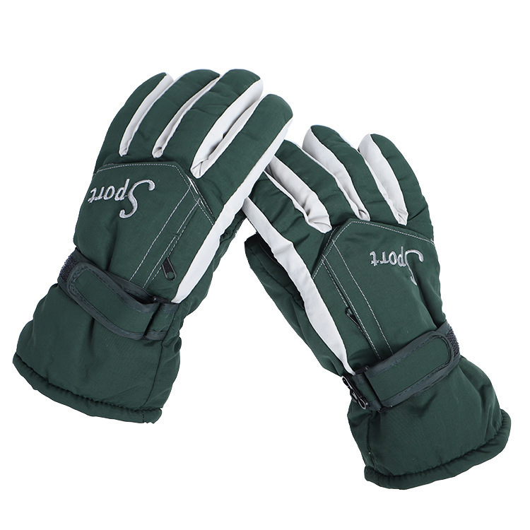 Picture of Adult Ski Gloves Men's Outdoor Waterproof Windproof Non-Slip Riding Sports Gloves Velvet-Lined Thickened Warm Gloves