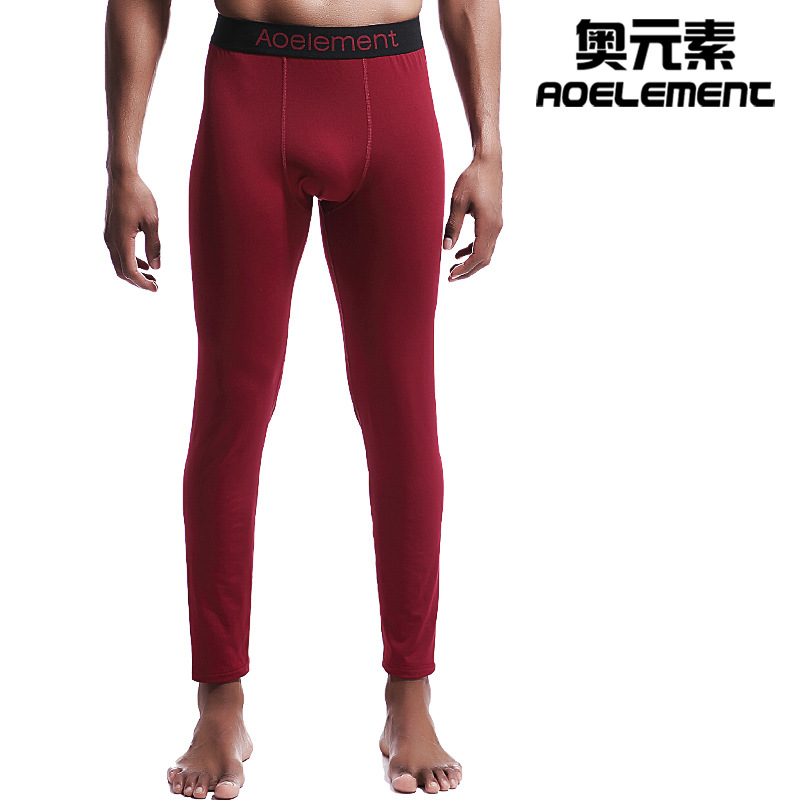 Picture of Men's long autumn pants single fleece-lined thin pants youth line pants warm pants slim autumn and winter leggings wool pants men