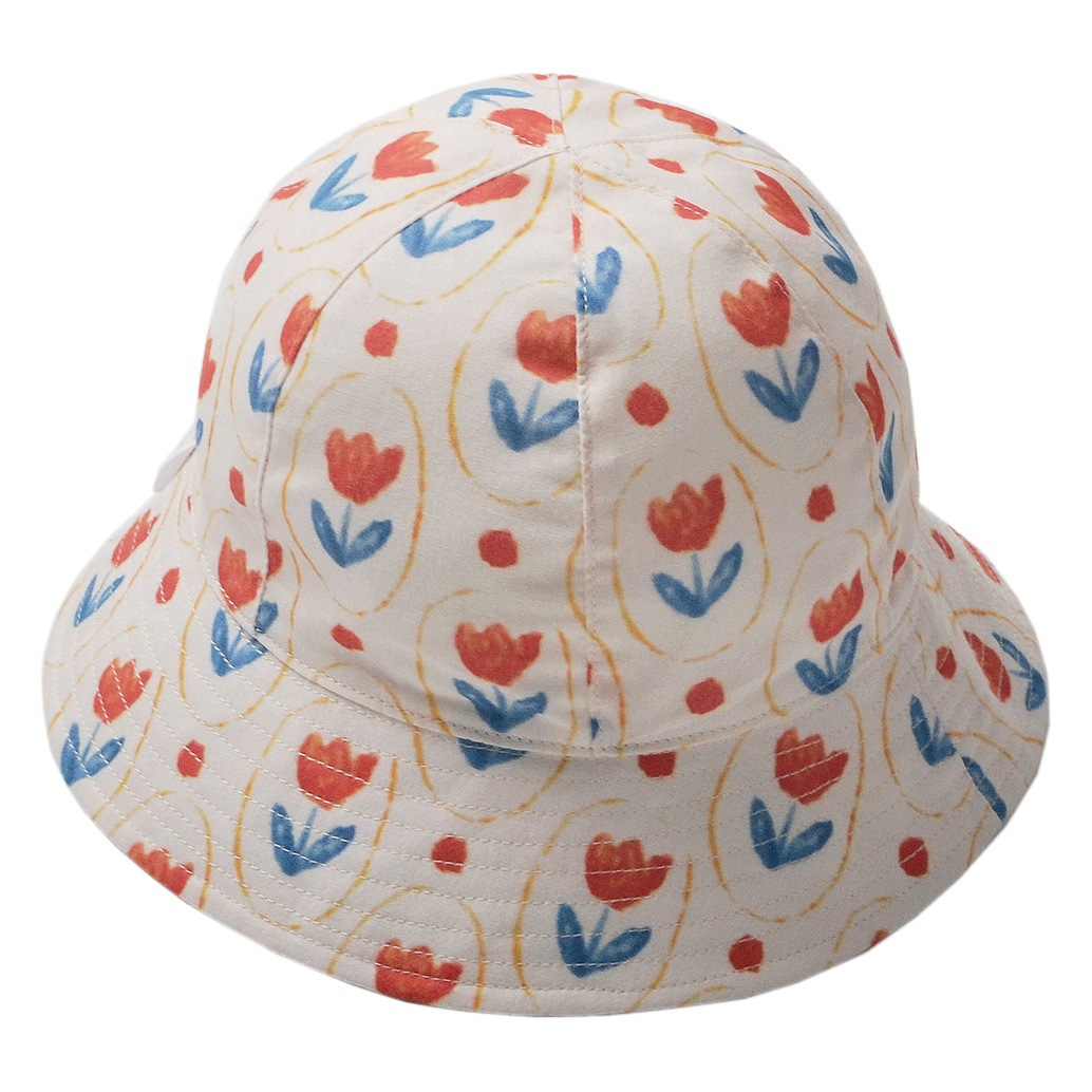 moinmlon Spring and Summer New Girls' Sunshade Hat Tulip Baby Breathable Cotton Basin Hat Baby Hat
