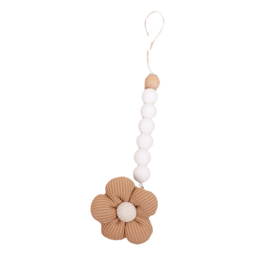ins baby silicone beads pacifier chain baby teether small toy anti-drop chain flower pacifier clip lanyard