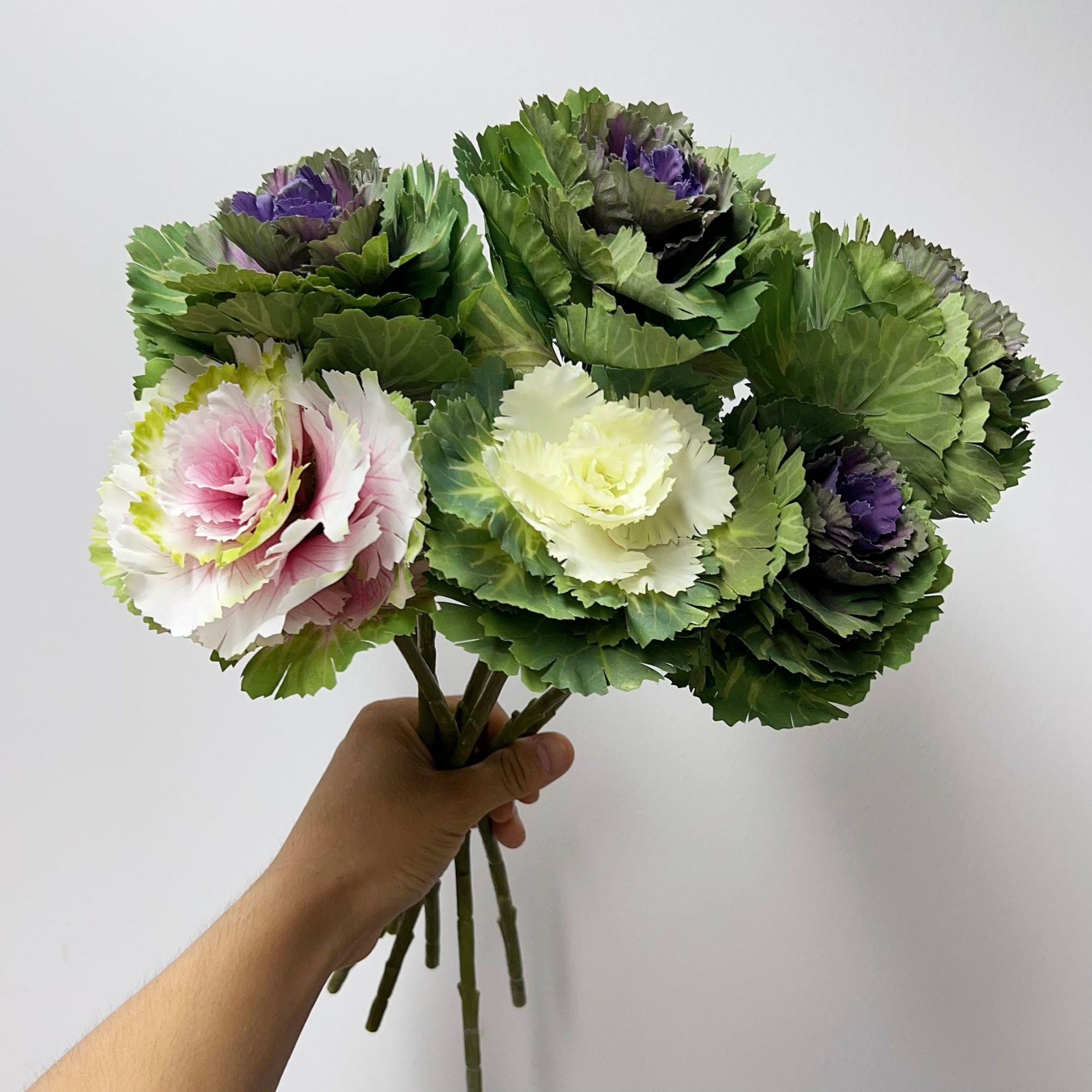 Picture of high quality Petal Simulation Flower Cabbage Simulation Vegetable Dining Table Living Room Decoration Bride Bouquet Wedding Flower