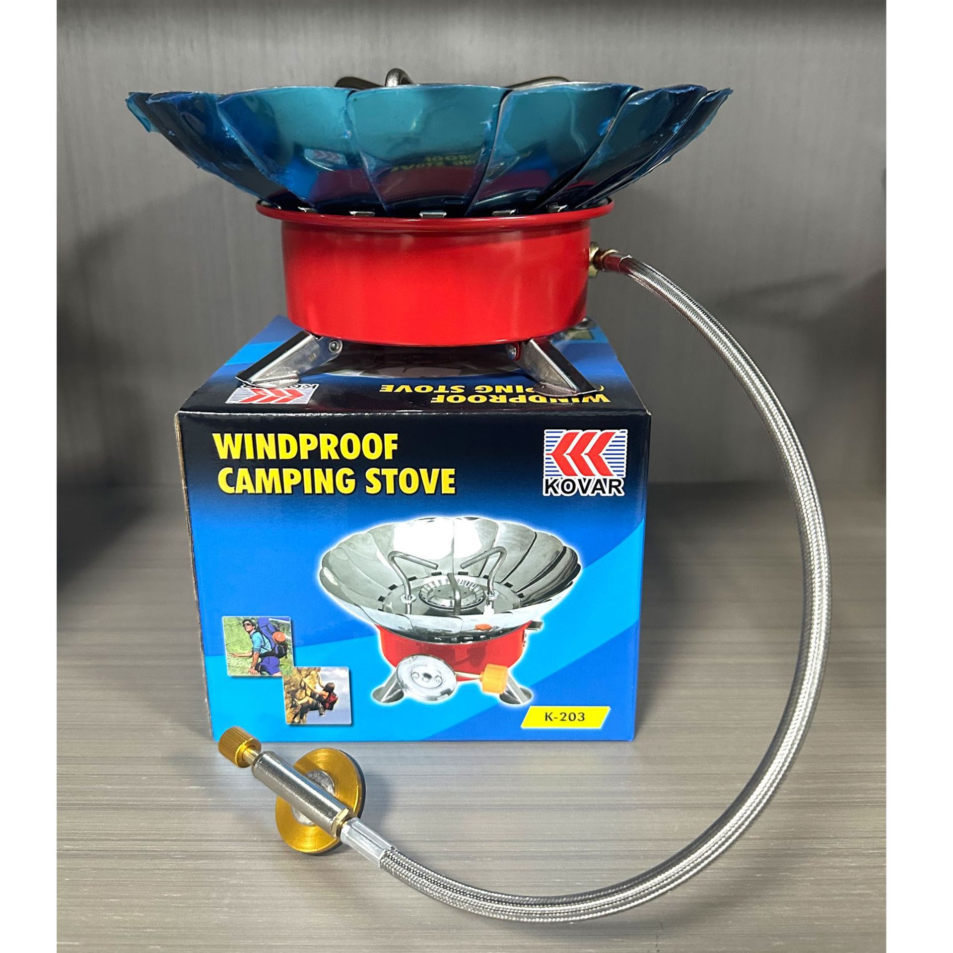 Picture of Outdoor Mini small square stove gas stove portable folding card stove camping stove picnic kettle cooker