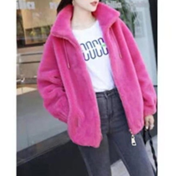 Seven-color Double-sided Fleece Jacket Winter New fleece-lined Thickened Cardigan New Warm High Collar Zipper Sweater Women's Fleece