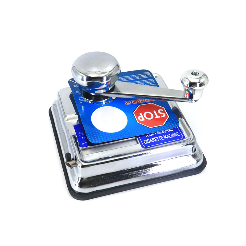 Cross-Border Hot Selling Silver Square Cigarette Rolling Machine Hand-Cranked Metal Cigarette Puller Wholesale 8mm Cigarette Rolling Set