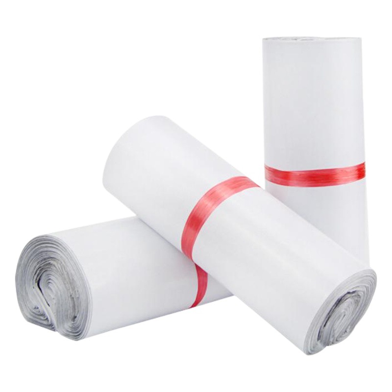 Factory Direct Supply White Express Bag Packaging Bag Thickened Self-Sealing Waterproof Clothing Logistics Packaging Bag Cross-Border Supply