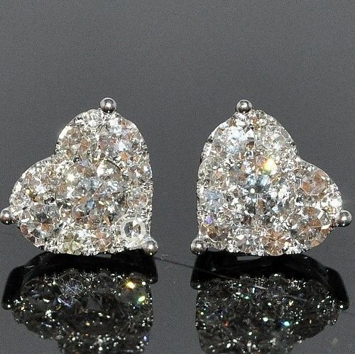 Lihuang wish European and American new fashion exquisite love simple Super Flash Diamond-embedded heart-shaped temperament stud earrings for women Wholesale